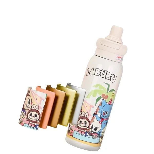 22 oz LABUBU Cartoon Insulated Dual-Drink Bottle with Straw
