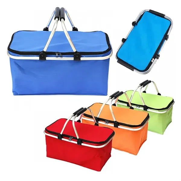 Foldable portable cooler Basket