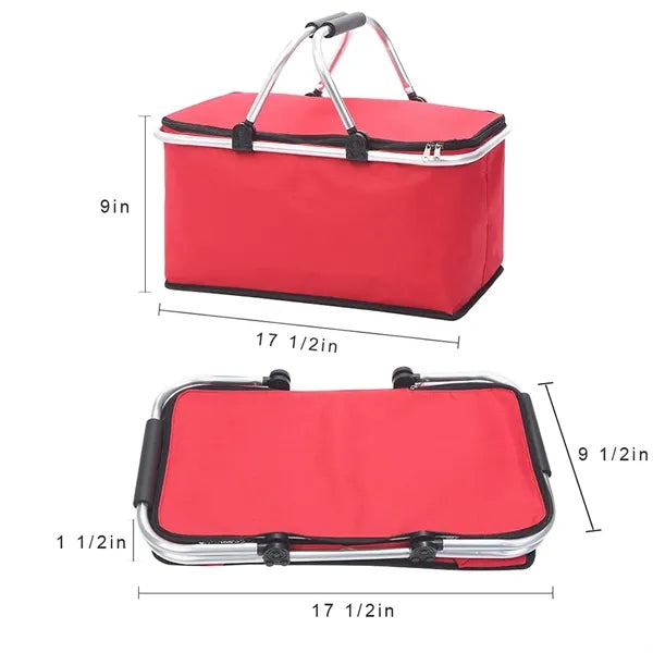 Foldable portable cooler Basket