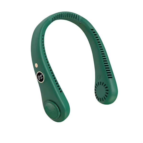 LED Display Screen Rechargeable Bladeless Neck Fan