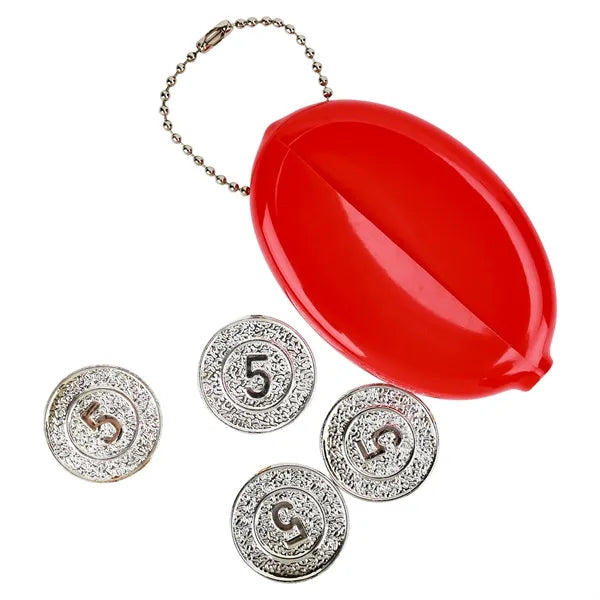 Classic Rubber Coin Pouch With Keychain