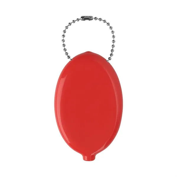 Classic Rubber Coin Pouch With Keychain
