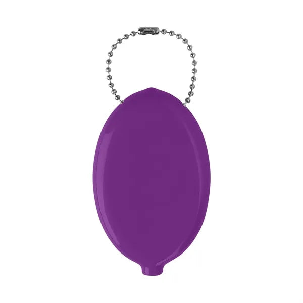 Classic Rubber Coin Pouch With Keychain