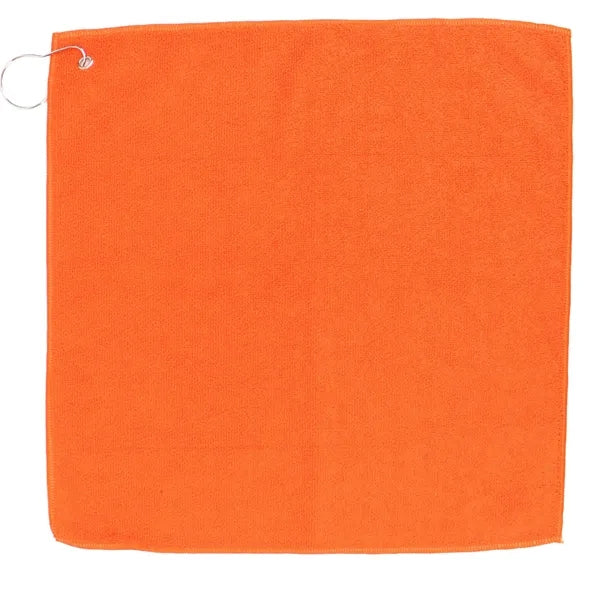 15" X 15" RPET Hemmed Golf Towel with Hook & Grommet