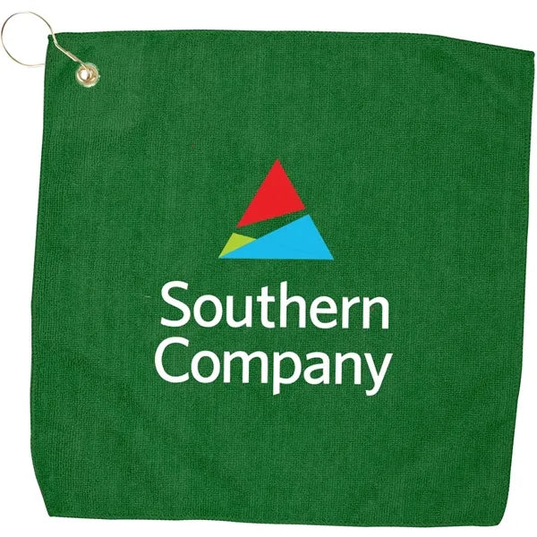 15" X 15" RPET Hemmed Golf Towel with Hook & Grommet