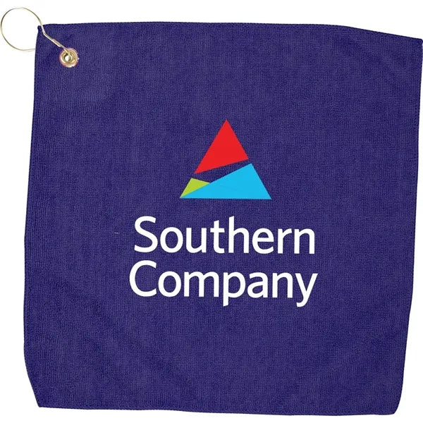 15" X 15" RPET Hemmed Golf Towel with Hook & Grommet