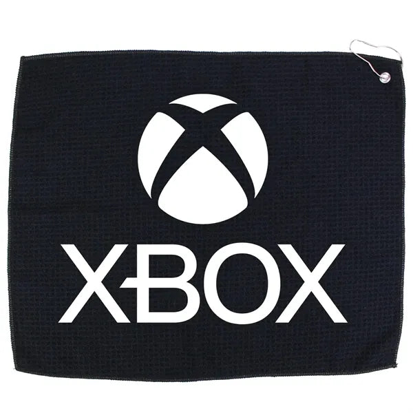15" X 18" RPET Waffle Golf Towel with Hook & Grommet