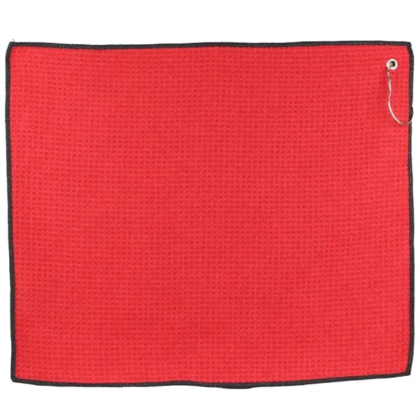 15" X 18" RPET Waffle Golf Towel with Hook & Grommet