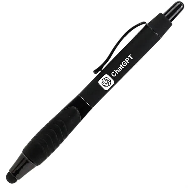 Recycled Rubberized Metallic Pen with Stylus Tip