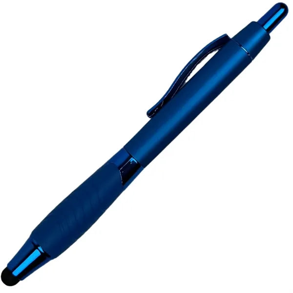 Recycled Rubberized Metallic Pen with Stylus Tip