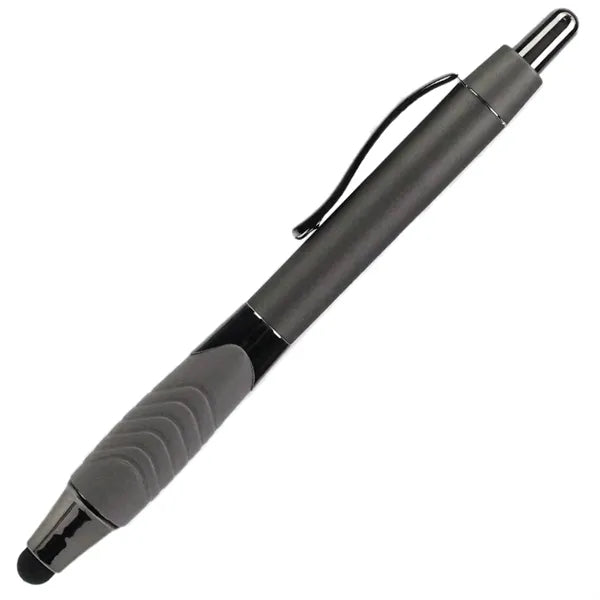 Recycled Rubberized Metallic Pen with Stylus Tip