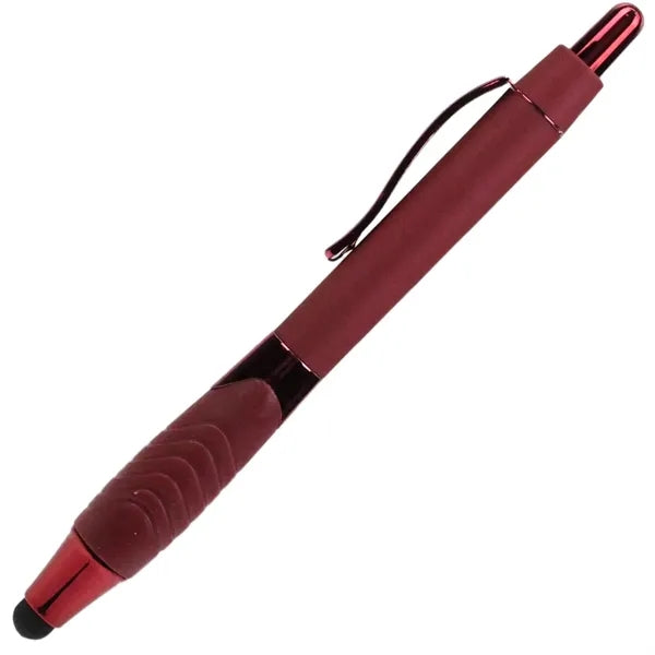 Recycled Rubberized Metallic Pen with Stylus Tip