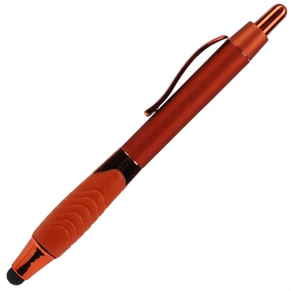 Recycled Rubberized Metallic Pen with Stylus Tip