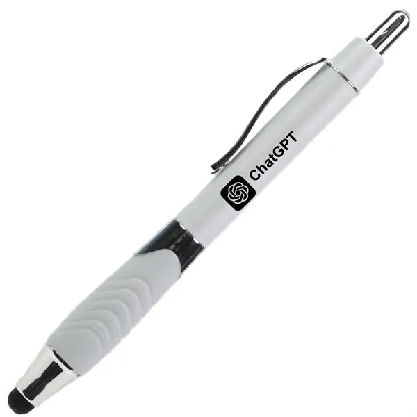 Recycled Rubberized Metallic Pen with Stylus Tip