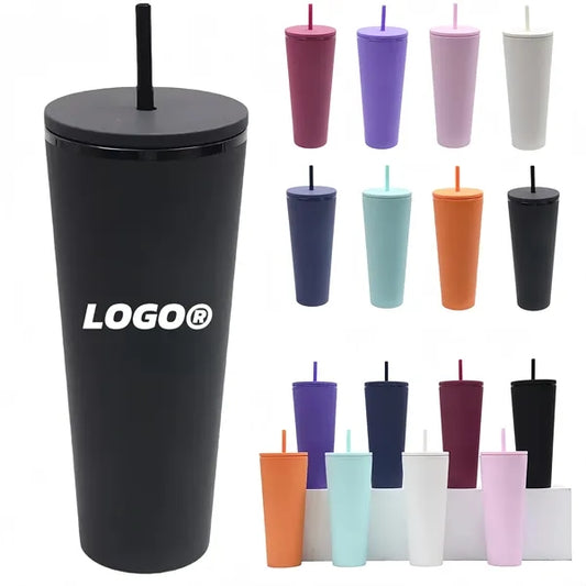 26oz Colorful Plastic Tumbler Straw For Cold Beverages Cup