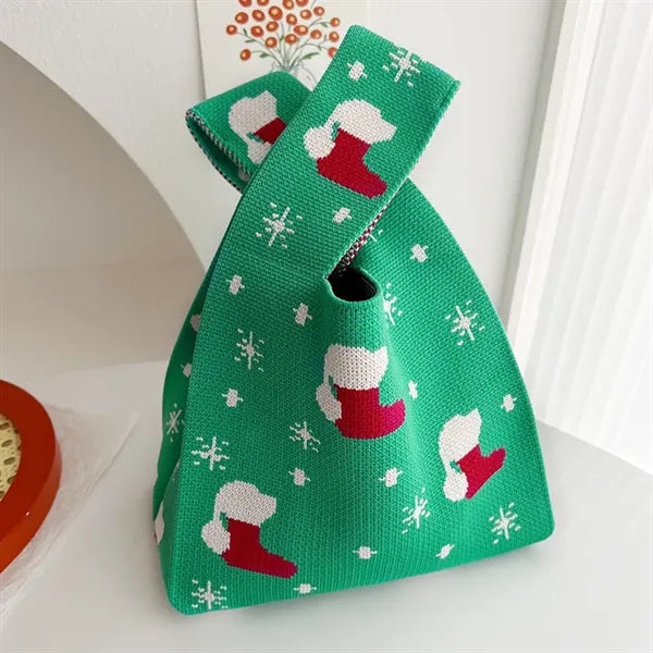 Logo Knit Pouch Compact Carry All For Small Items