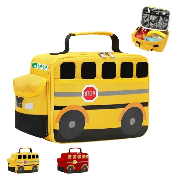Bus Shaped Insulated School Lunch Tote Box
