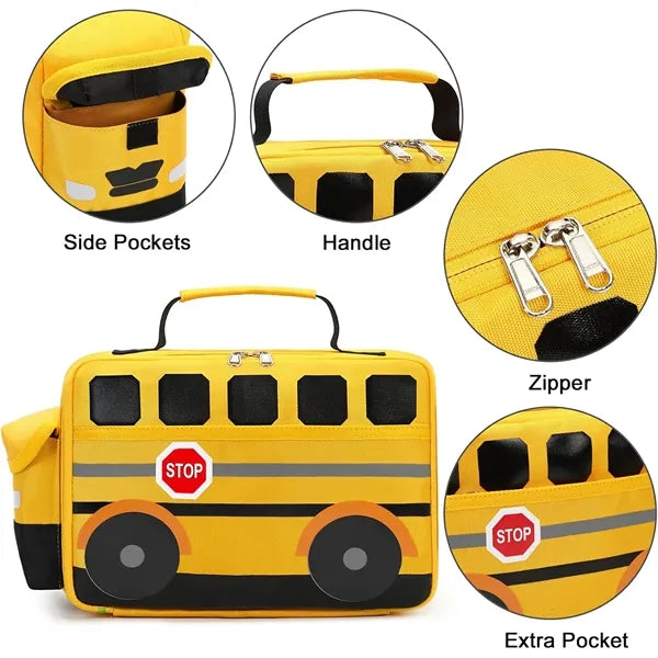 Bus Shaped Insulated School Lunch Tote Box