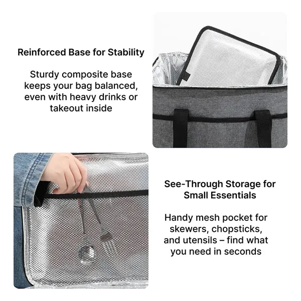 Large Insulated Outdoor Lunch Bag with Aluminum Foil Lining