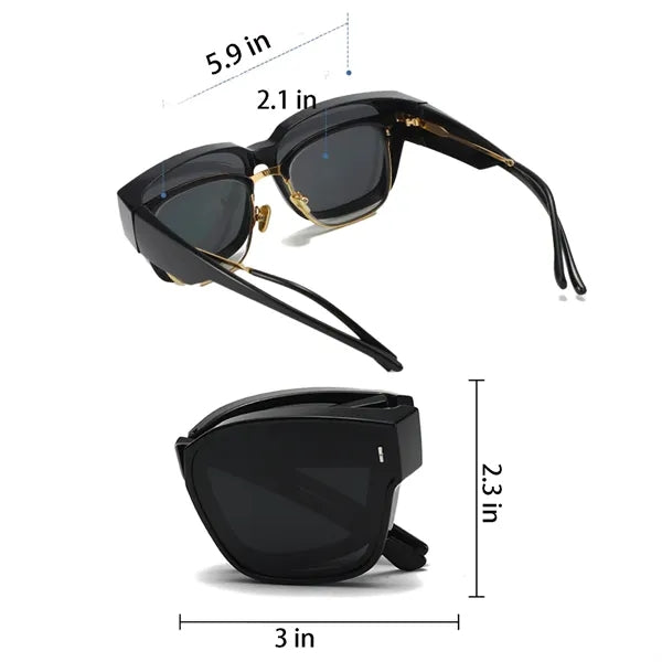 Folding Myopia Clip On Sunglasses
