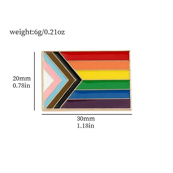 Metal Rainbow Heart Flag Pin Pride Parade Accessories