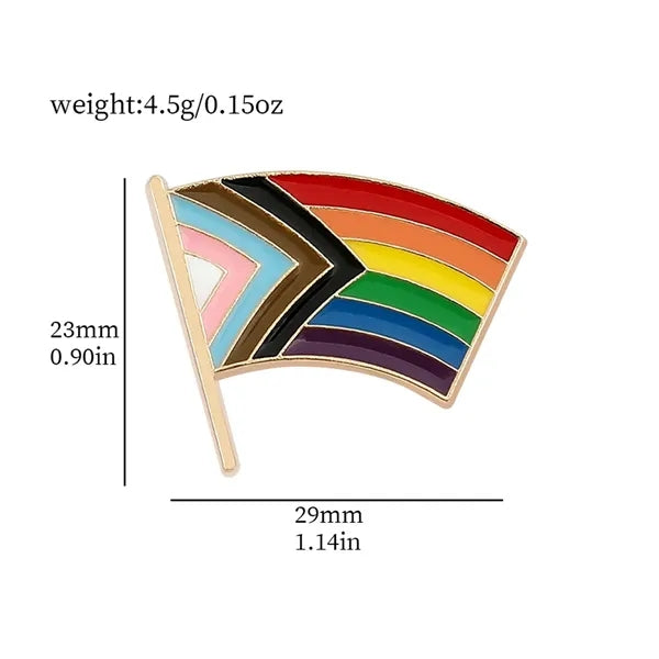 Metal Rainbow Heart Flag Pin Pride Parade Accessories