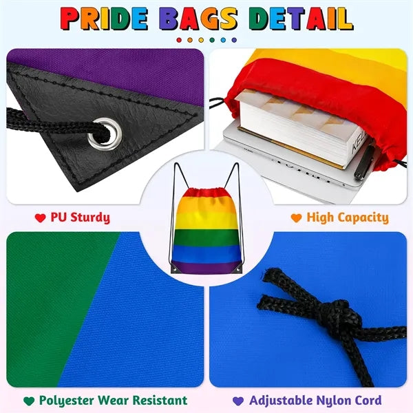 Polyester Rainbow Accessories for Pride Month Gifts Six-Colo