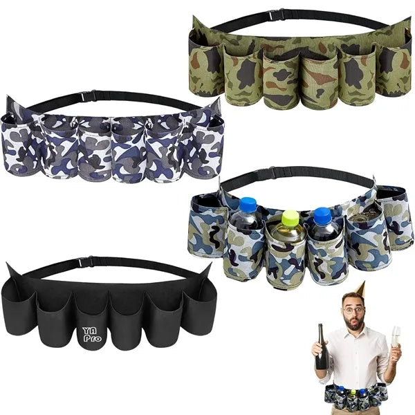 Adjustable 6 Pack Beer Soda Can Holster Belt