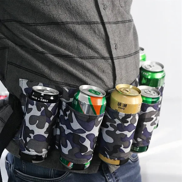 Adjustable 6 Pack Beer Soda Can Holster Belt