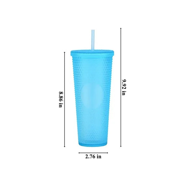 Double Layer Plastic Colorful Straw Cup Free Shipping