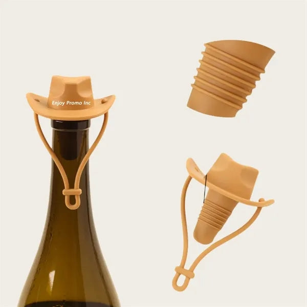 Cowboy Hat Style Wine Stopper with Food Grade Silicone