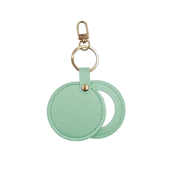 PU Makeup Mirror Single Sided Rotating Folding Keychain