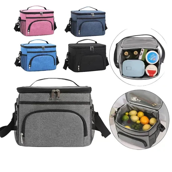 Insulated Lunch Box w/ Waterproof Liner & Zipper