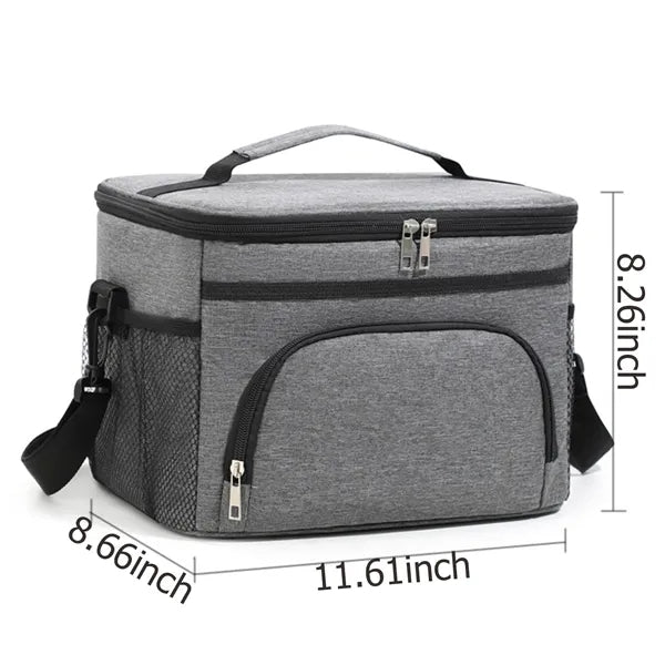 Insulated Lunch Box w/ Waterproof Liner & Zipper