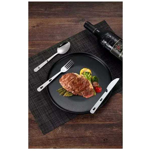 Stackable 4 in 1 Stainless Steel Flatware Set W/Storage Bag
