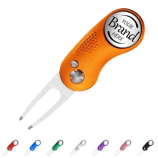Golf Divot Repair Tool With Ball Marker