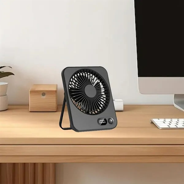 Rechargeable Digital Display Adjustable Quiet Desk Fan