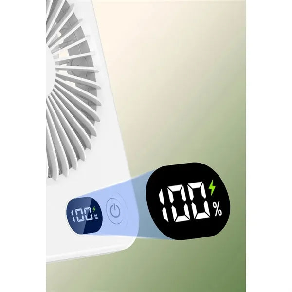 Rechargeable Digital Display Adjustable Quiet Desk Fan