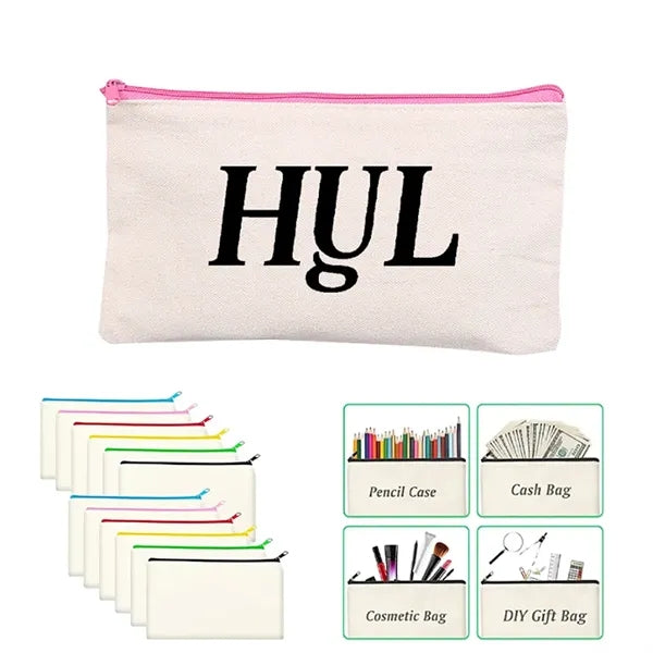 Canvas Colorful Zipper Bags