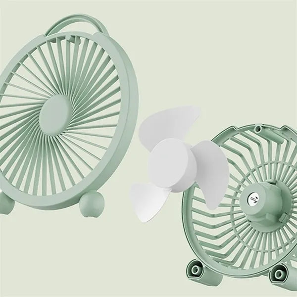 Quiet Portable Rechargeable Mini Round Desk Fan with Handle