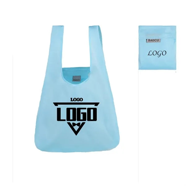 Square Foldable Shopping Tote Bag With Small Pocket