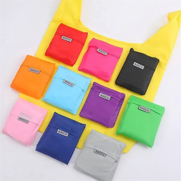 Square Foldable Shopping Tote Bag With Small Pocket