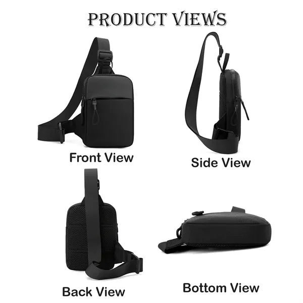 Crossbody Sling Bag with Cushioned Back and Premium Zippers