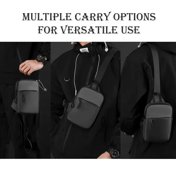 Crossbody Sling Bag with Cushioned Back and Premium Zippers