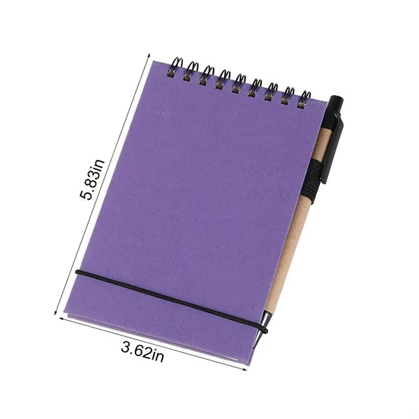 Portable Mini Spiral Notebook with Pen
