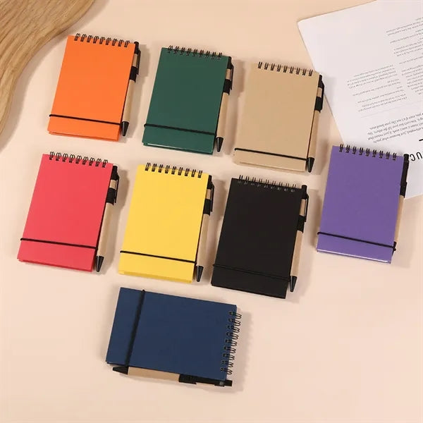 Portable Mini Spiral Notebook with Pen