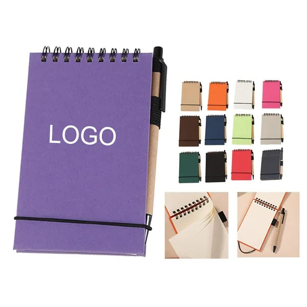 Portable Mini Spiral Notebook with Pen