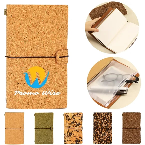 Eco Coffee Cork Tea Grounds Notebook With PVC Storage Pouch
