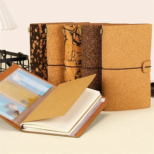 Eco Coffee Cork Tea Grounds Notebook With PVC Storage Pouch