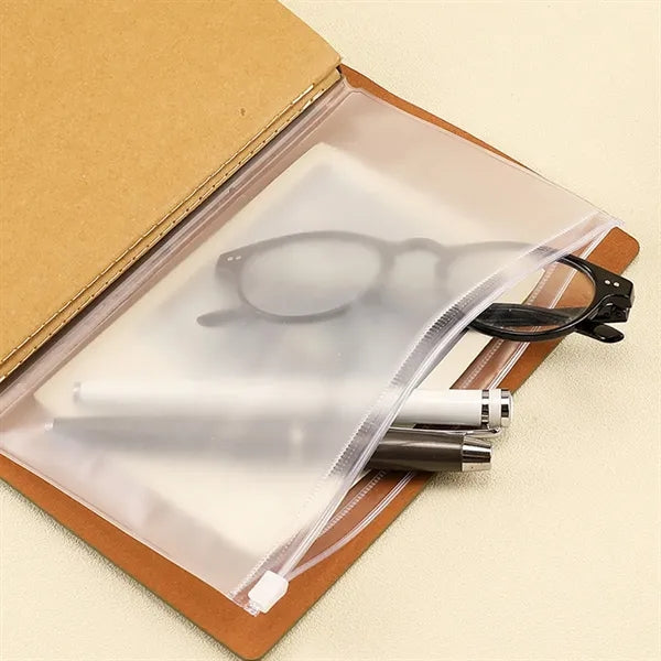 Eco Coffee Cork Tea Grounds Notebook With PVC Storage Pouch